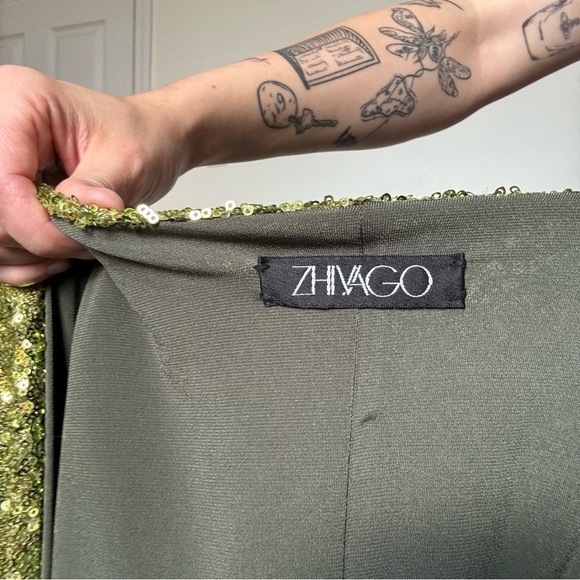 Zhivago When the Sun Went Down Sequined Dress Green Size S - Picture 5 of 5